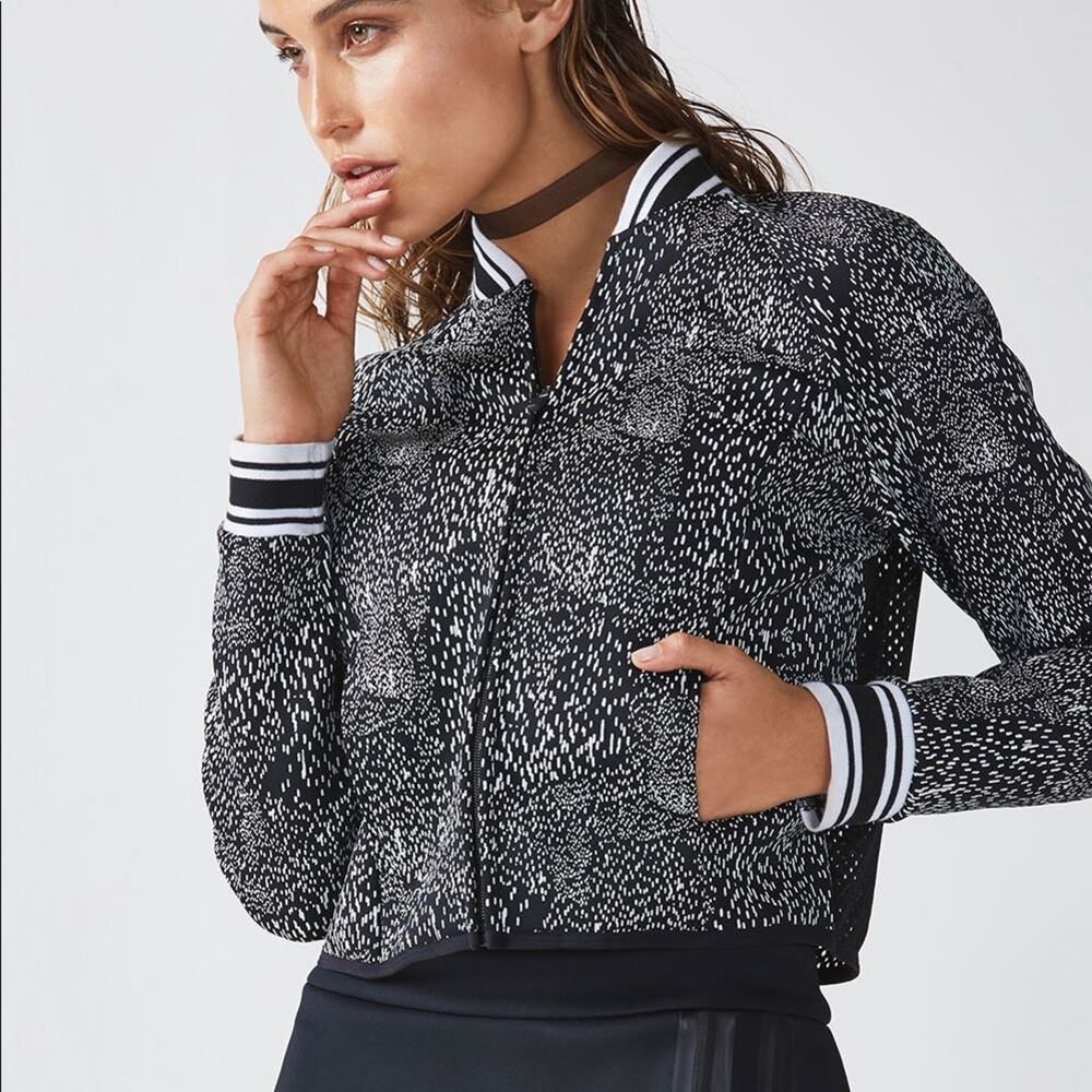 Fabletics Black Constellation Print Neoprene Mesh… - image 1